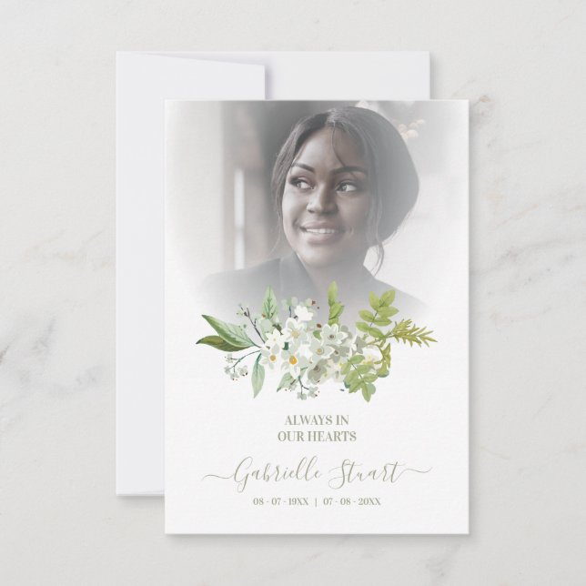 Green Wreath Photo Funeral Service Dear Ones (Vorderseite)