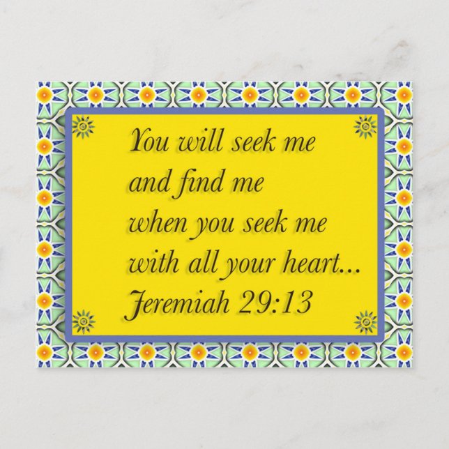 Green Yellow Blue Christlich Bible Verse Postkarte (Vorderseite)