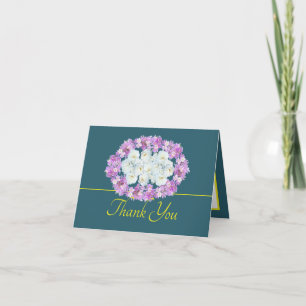 Green Yellow Chic Rose Crocuses Wreath Vielen Dank Karte