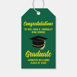 Green Yellow Graduate Custom 2025 Graduation Party Geschenkanhänger