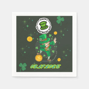 Green Yellow Illustration St. Patrick`s Day Serviette