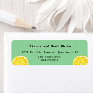 Green Yellow Lemon Return Address Labels