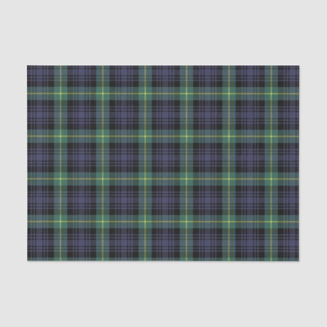 Green Yellow Lila Black Scottish Tartan Kariert Seidenpapier (Vorderseite)