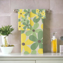 Green Yellow Retro Y2K 70er Blume Muster