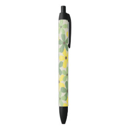 Green Yellow Retro Y2K 70er Blume Muster Kugelschreiber