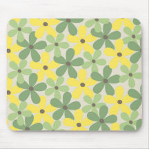 Green Yellow Retro Y2K 70er Blume Muster