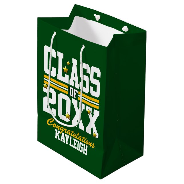 Green|Yellow Schließ Year Mittlere Geschenktüte (Vorderseite Schrägansicht)