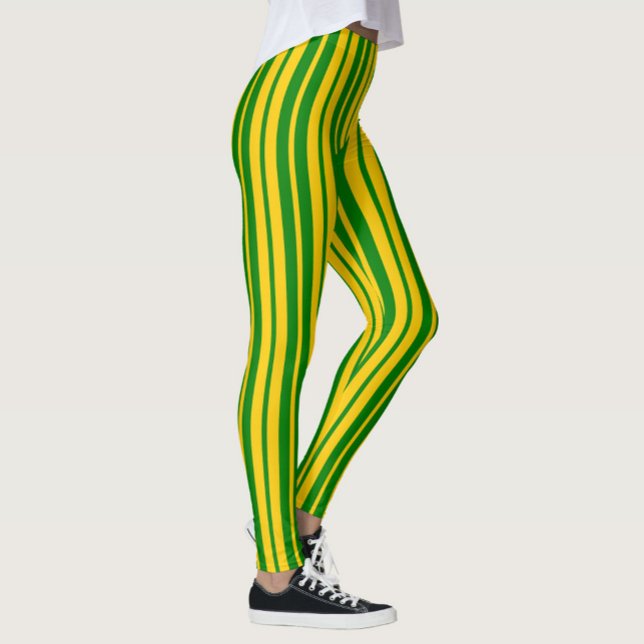Green Yellow Stylish Stripes Pattern Design  Leggings (Von Creator hochgeladen)