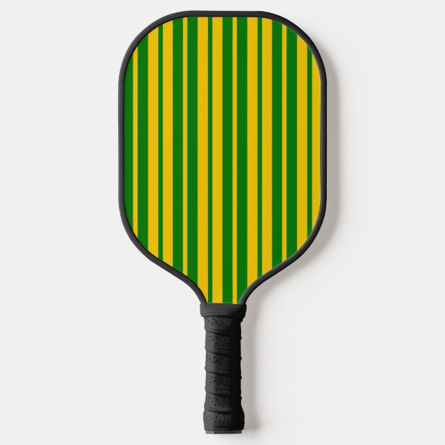 Green Yellow Stylish Stripes Pattern Design  Pickleball Schläger (Vorderseite)