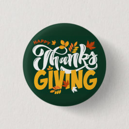 Green & Yellow Thanksgiving Pin Button