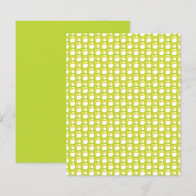 Green Yellow Woven Squares Scrapbook Paper (Vorne/Hinten)