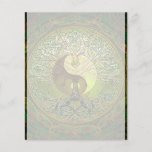 Green Yin Yang Mandala mit Baum des Lebens Flyer