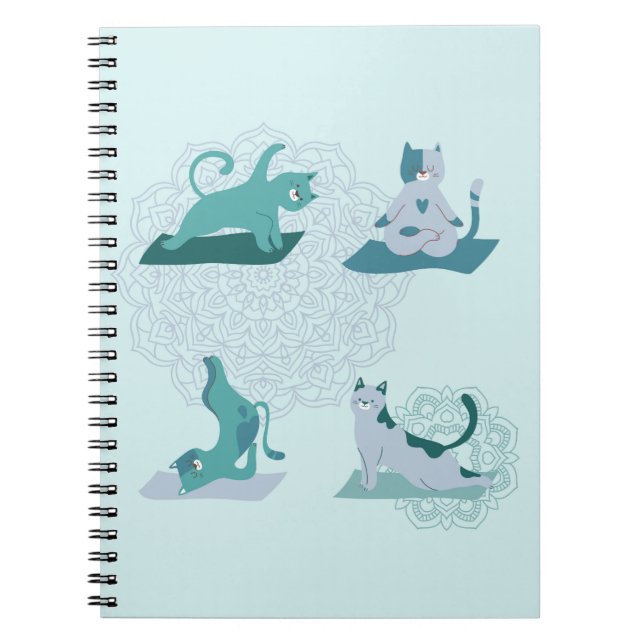 Green Yoga Cats Notizblock (Vorderseite)