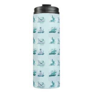 Green Yoga Cats Thermosbecher