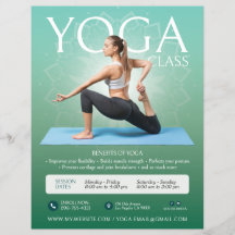 Green Yoga Instructor Studio Classes Flyer