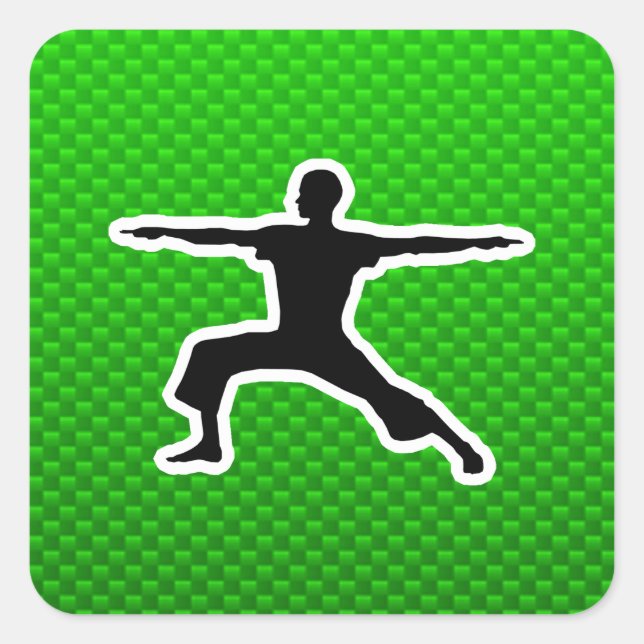 Green Yoga Quadratischer Aufkleber (Vorderseite)