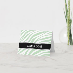 Green Zebra Print Dankeschön Karte