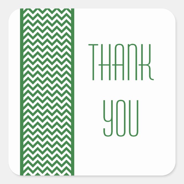 Green Zickzack Border Danke Stickers (Vorderseite)