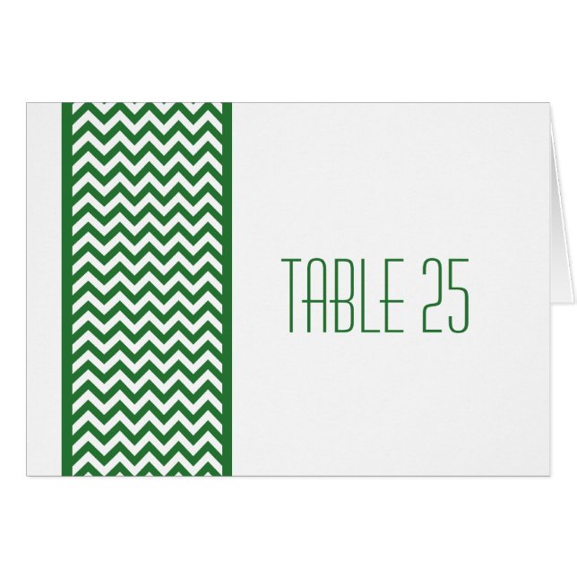 Green Zickzack Border Tischnummer Card (Vorderseite (Horizontal))