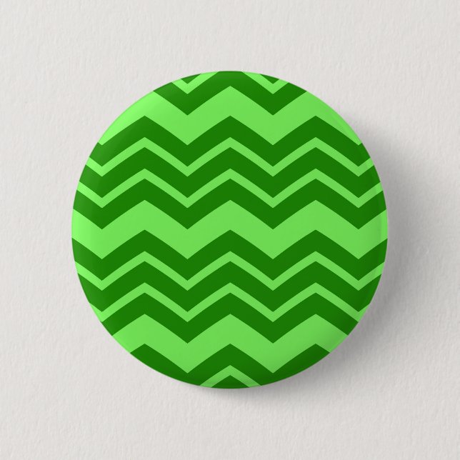 Green Zig Zag Zickzack Muster Button (Vorderseite)