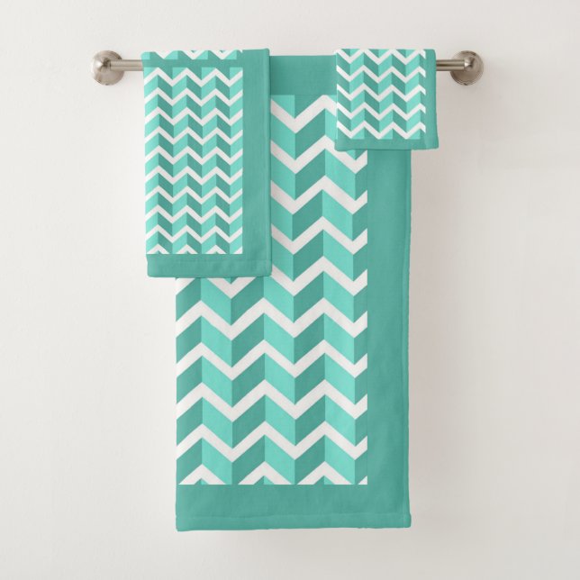 Green ZigZag Badhandtuch Set (Insitu)