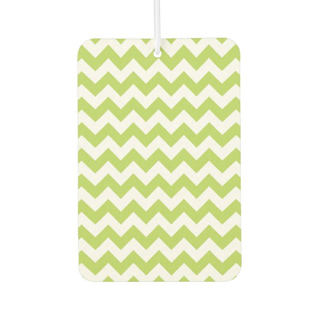 Green Zigzag, grün Zickzack, geometrisches Muster Autolufterfrischer (Vorderseite)