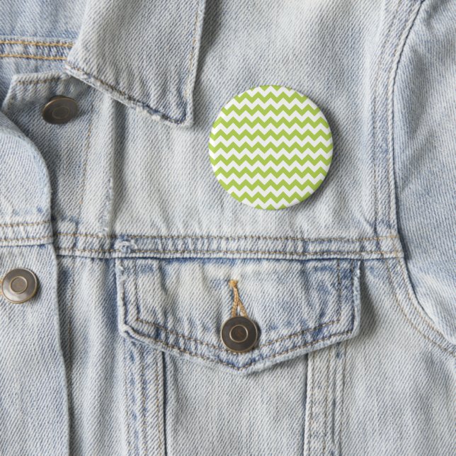 Green Zigzag, grün Zickzack, geometrisches Muster Button (Beispiel)