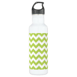 Green Zigzag, grün Zickzack, geometrisches Muster Edelstahlflasche
