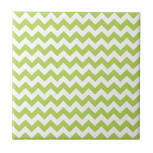 Green Zigzag, grün Zickzack, geometrisches Muster Fliese