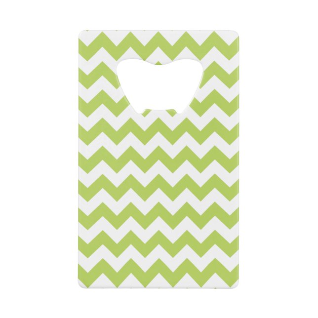 Green Zigzag, grün Zickzack, geometrisches Muster Geldbeutel Flaschenöffner (Vorderseite)
