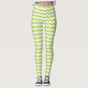 Green Zigzag, grün Zickzack, geometrisches Muster Leggings
