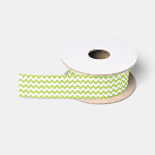 Green Zigzag, grün Zickzack, geometrisches Muster Satinband
