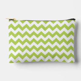 Green Zigzag, grün Zickzack, geometrisches Muster Zubehörtasche