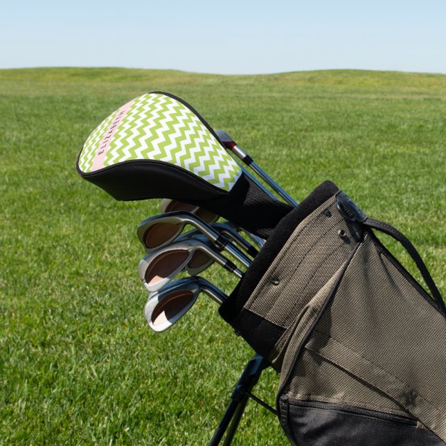 Green Zigzag, grün Zickzack, Ihr Name Golf Headcover (In SItu)