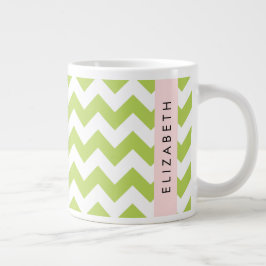 Green Zigzag, grün Zickzack, Ihr Name Jumbo-Tasse