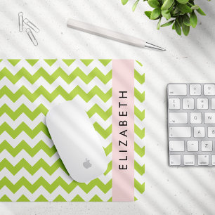 Green Zigzag, grün Zickzack, Ihr Name Mousepad