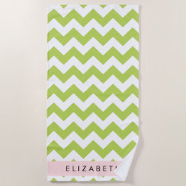 Green Zigzag, grün Zickzack, Ihr Name Strandtuch