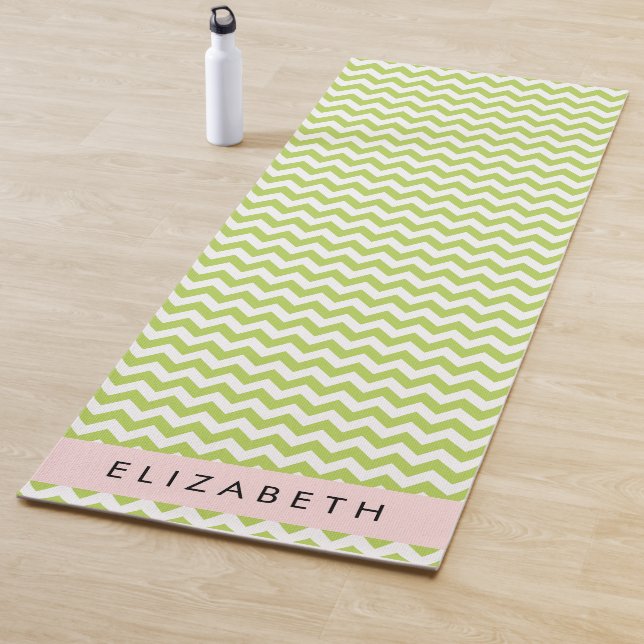 Green Zigzag, grün Zickzack, Ihr Name Yogamatte (Beispiel)