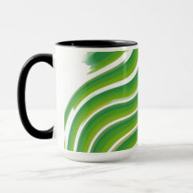 Green Zigzag Pattern Tasse | Stylish Geometric Dri