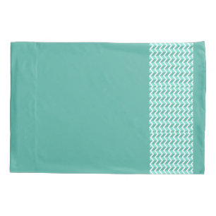 Green ZigZag Reversible Pillow Case Kissenbezug