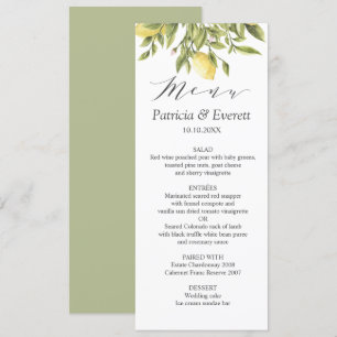 Green Zitronen und Blätter Boho chic Wedding Einladung