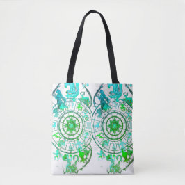 Green Zodiac Astrological Signs  on a Tote Bag Tasche