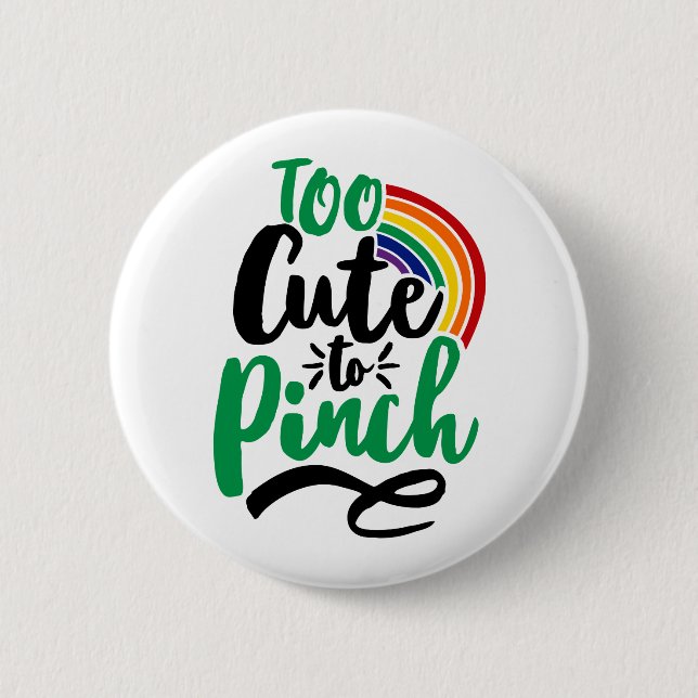 Green zu Niedlich, um St. Patrick's Day Graphic zu Button (Vorderseite)