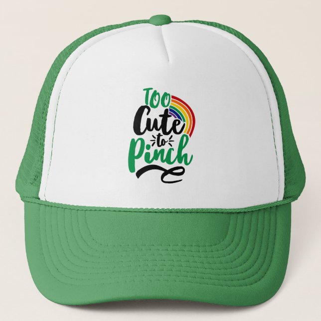 Green zu Niedlich, um St. Patrick's Day Graphic zu Truckerkappe (Vorderseite)
