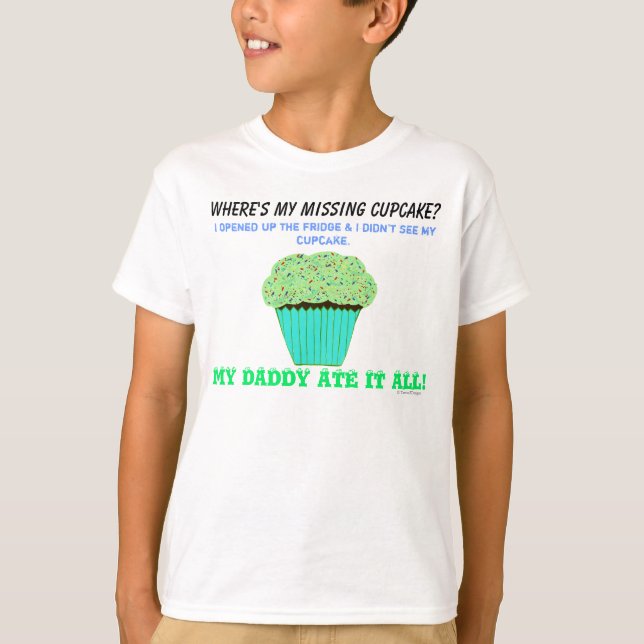 Green Zuckerguss Cupcake Kids Spaß T-Shirt (Vorderseite)