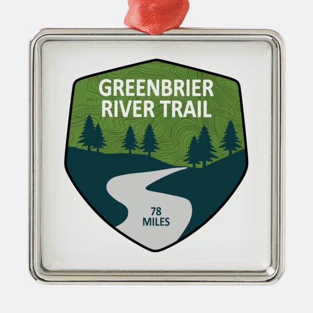 Greenbrier River Trail Ornament Aus Metall (Vorne)