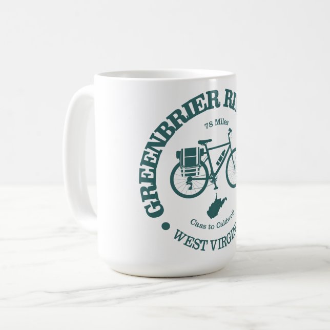 Greenbrier River Trail (Radfahren) Kaffeetasse (Vorderseite Links)