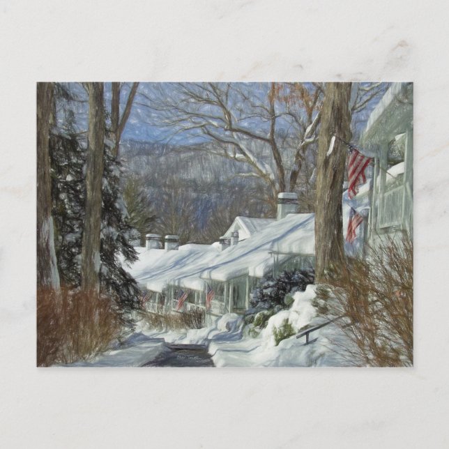 Greenbrier Winter Scene Postcard Postkarte (Vorderseite)