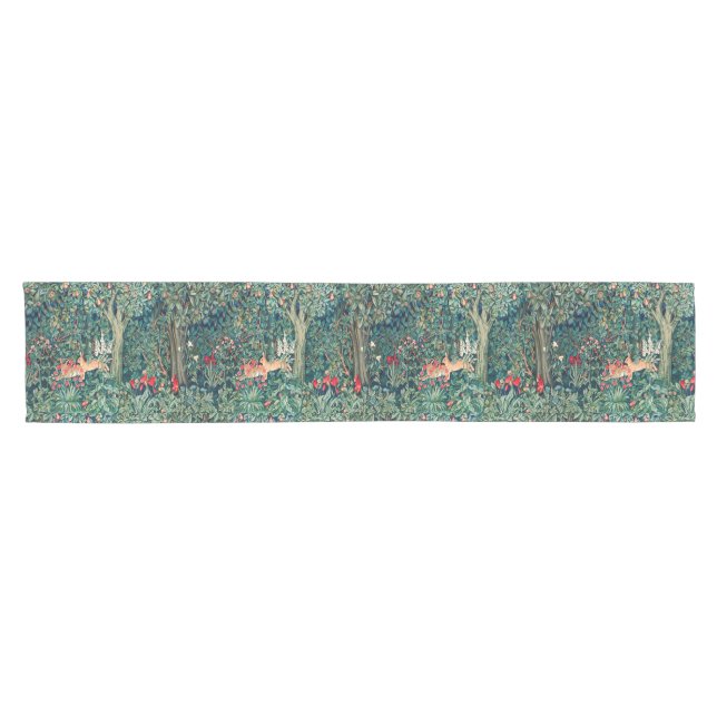 GREENERWALDTIERE Hares Green Floral Kurzer Tischläufer (Horizontal)