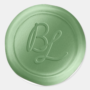 Greenery 2 Letter Monogram Wax Siegel Stickers